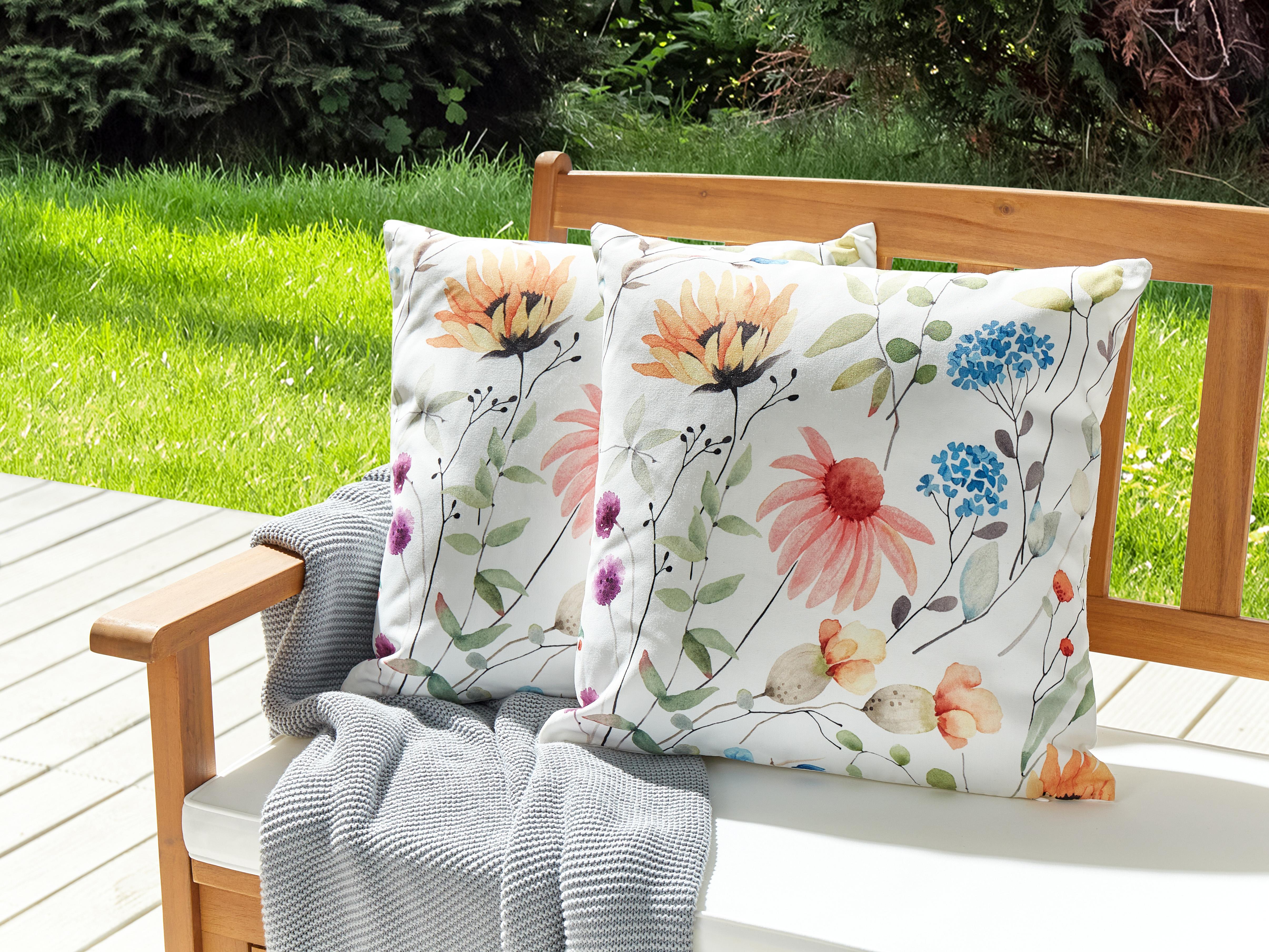Set van 2 tuinkussens MONESI bloempatroon 45 x 45 cm Meerkleurig