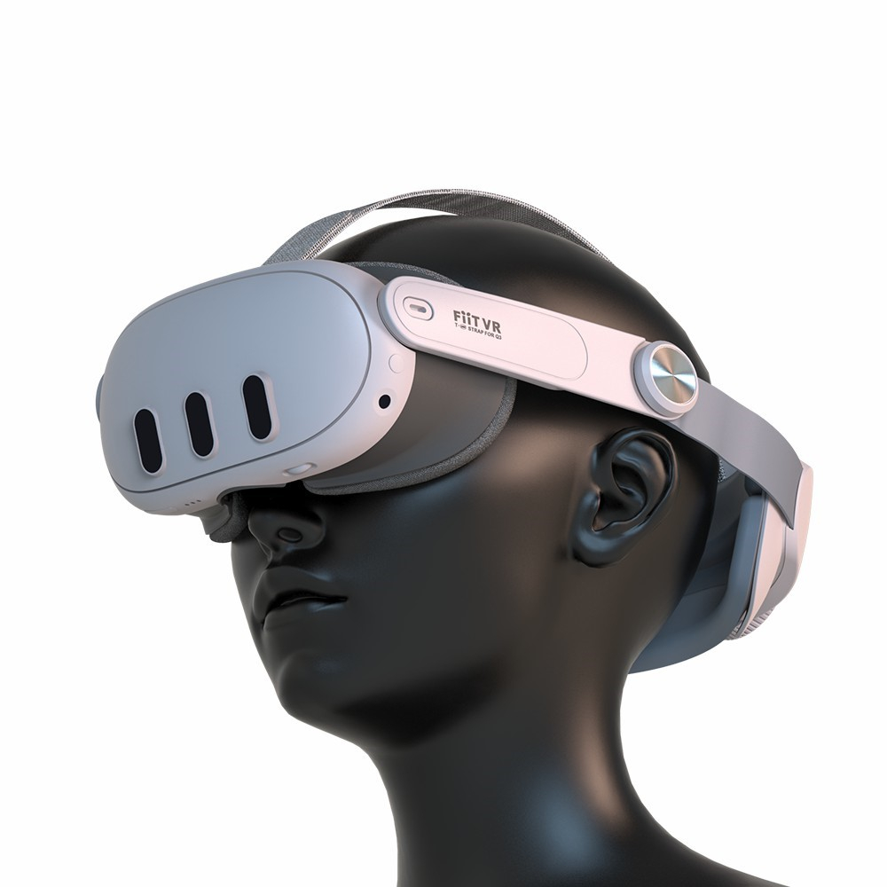 Meta Quest / Oculus Quest 3 Verstellbares Mini Kopfband mit Schutzriemen zur Druckreduzierung (Grössenverstellbar) - Weiss