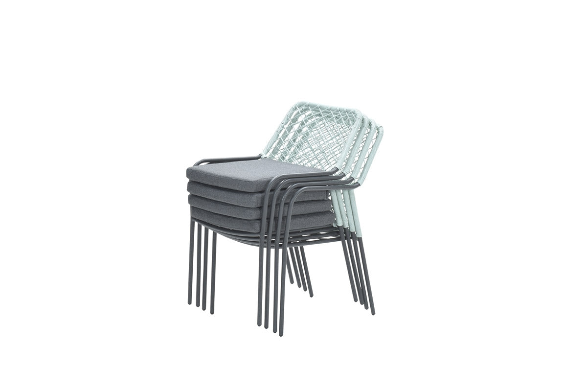 5-delige tuinset Dido tuinstoelen zachtgroen - Vigo tafel