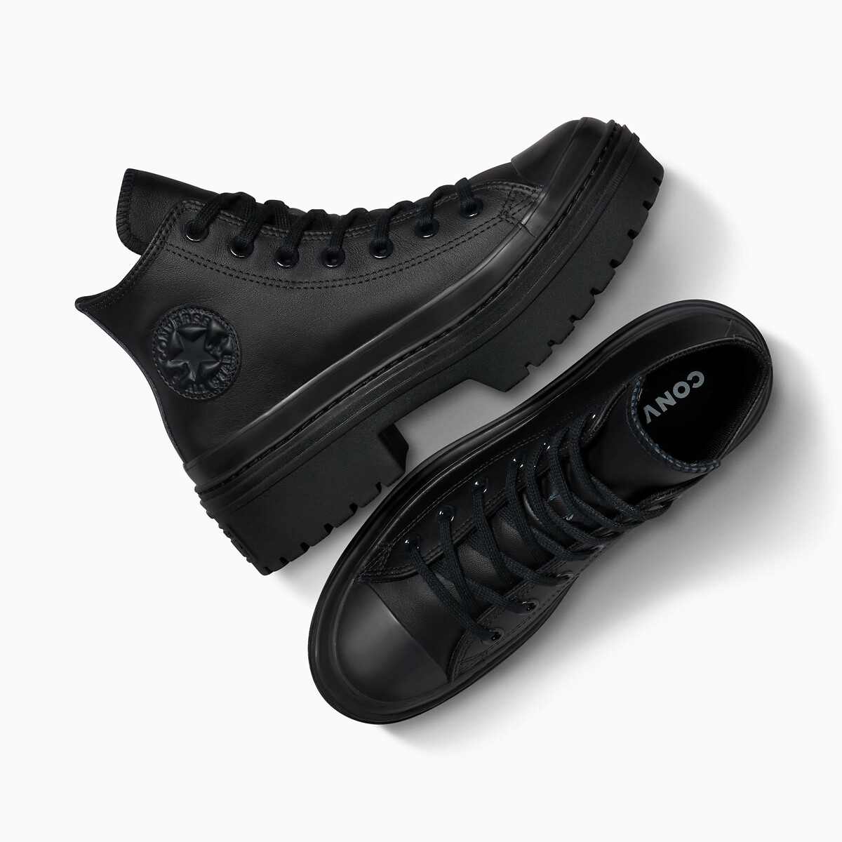 CONVERSE<br>Tênis All Star de couro com calcanhar tratorado