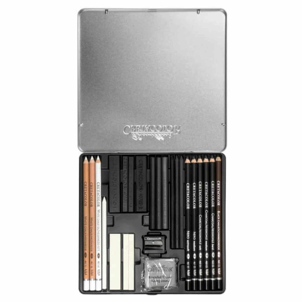 Coffret dessin noir & blanc 25 pièces