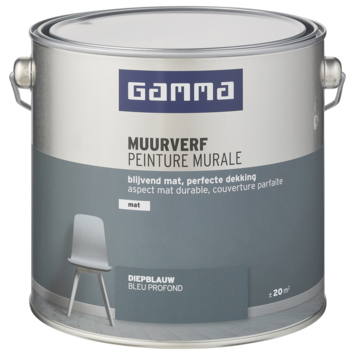 GAMMA muurverf diepblauw mat 2,5 liter