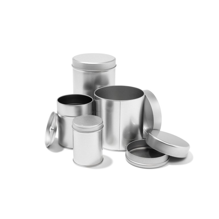 Weißblechdose rund, silber