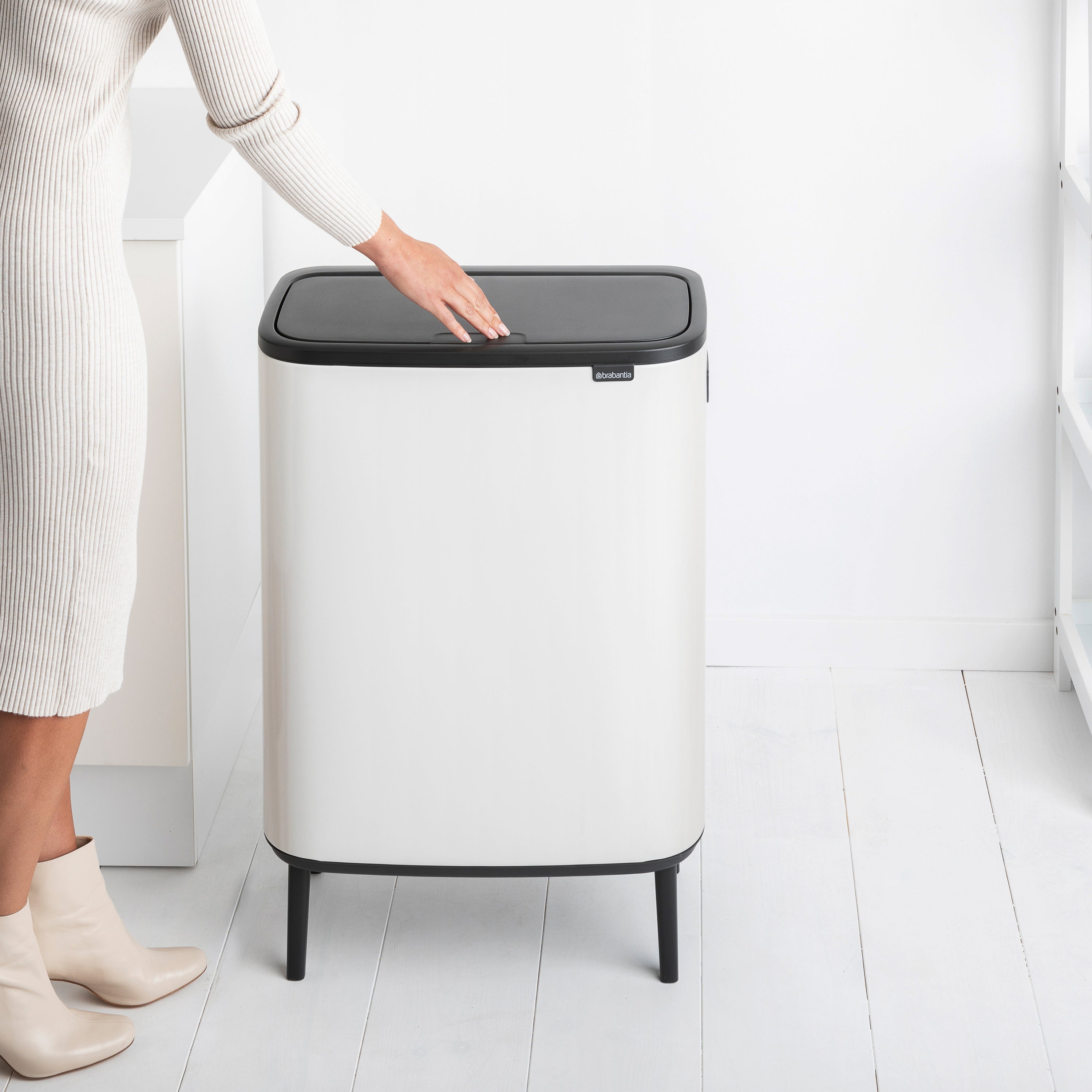 Brabantia Bo Touch Bin Hi Afvalemmer 2 x 30 L - Wit