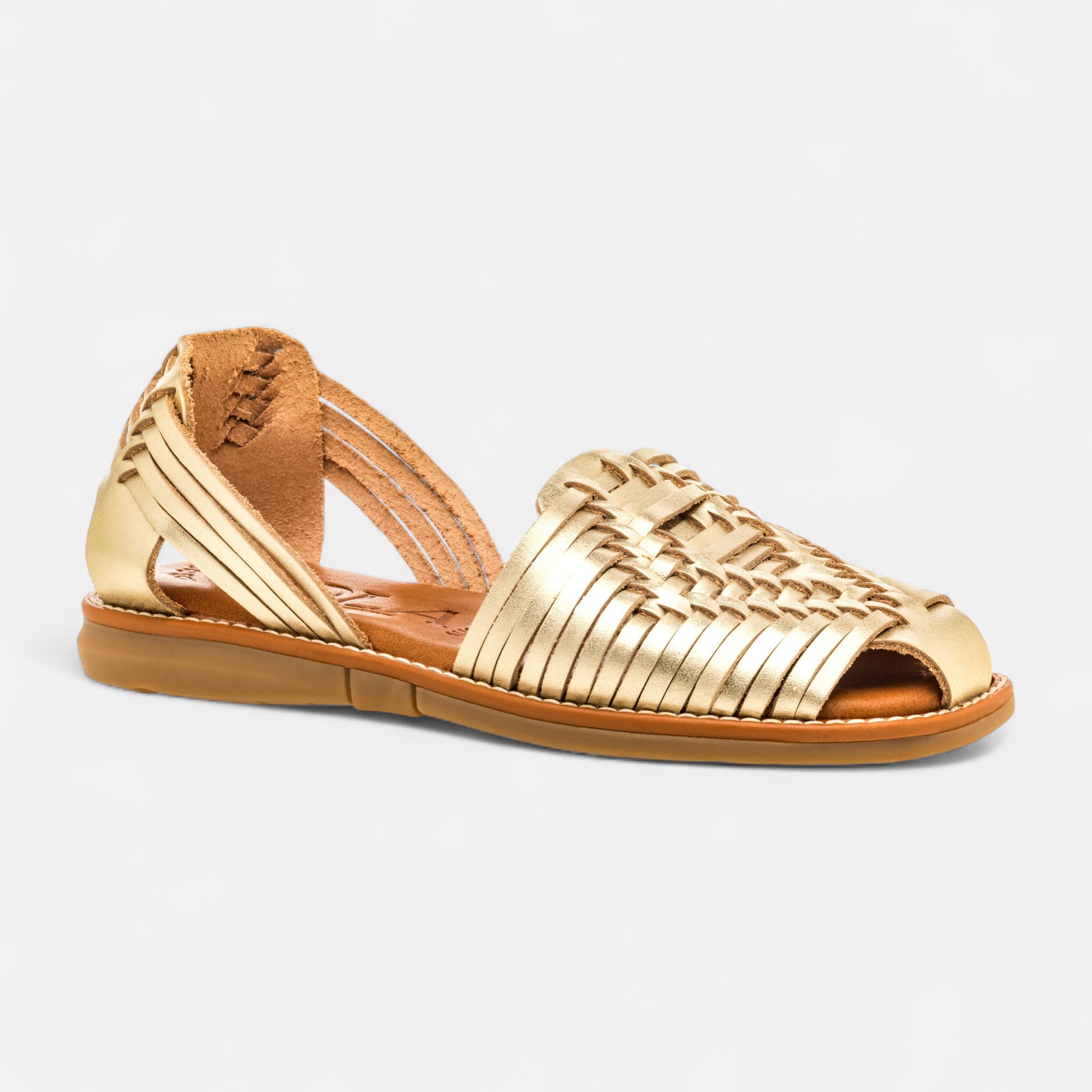 Nu-pieds Femme en cuir or