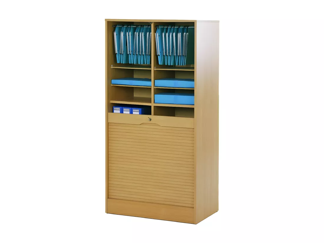 Classeur à Rideau Largeur 70 cm Hauteur 140 cm - Coloris: Hêtre