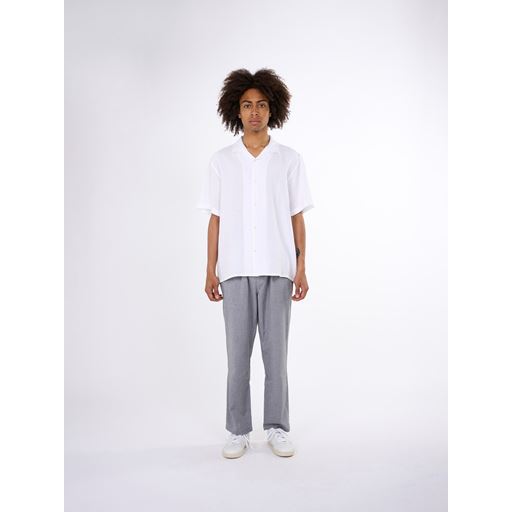 Knowledge Cotton Apparel Kortærmet Skjorte, Bright White, L