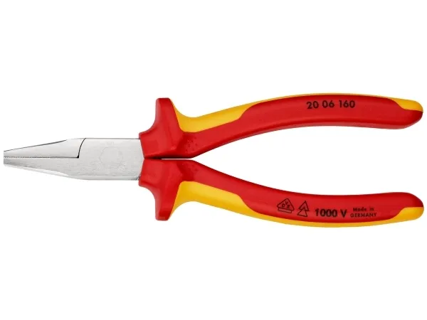 Knipex 20 06 160, Nåletang, Krom-vanadium-stål, Plast, Orange, Rød, 160 mm, 176 g