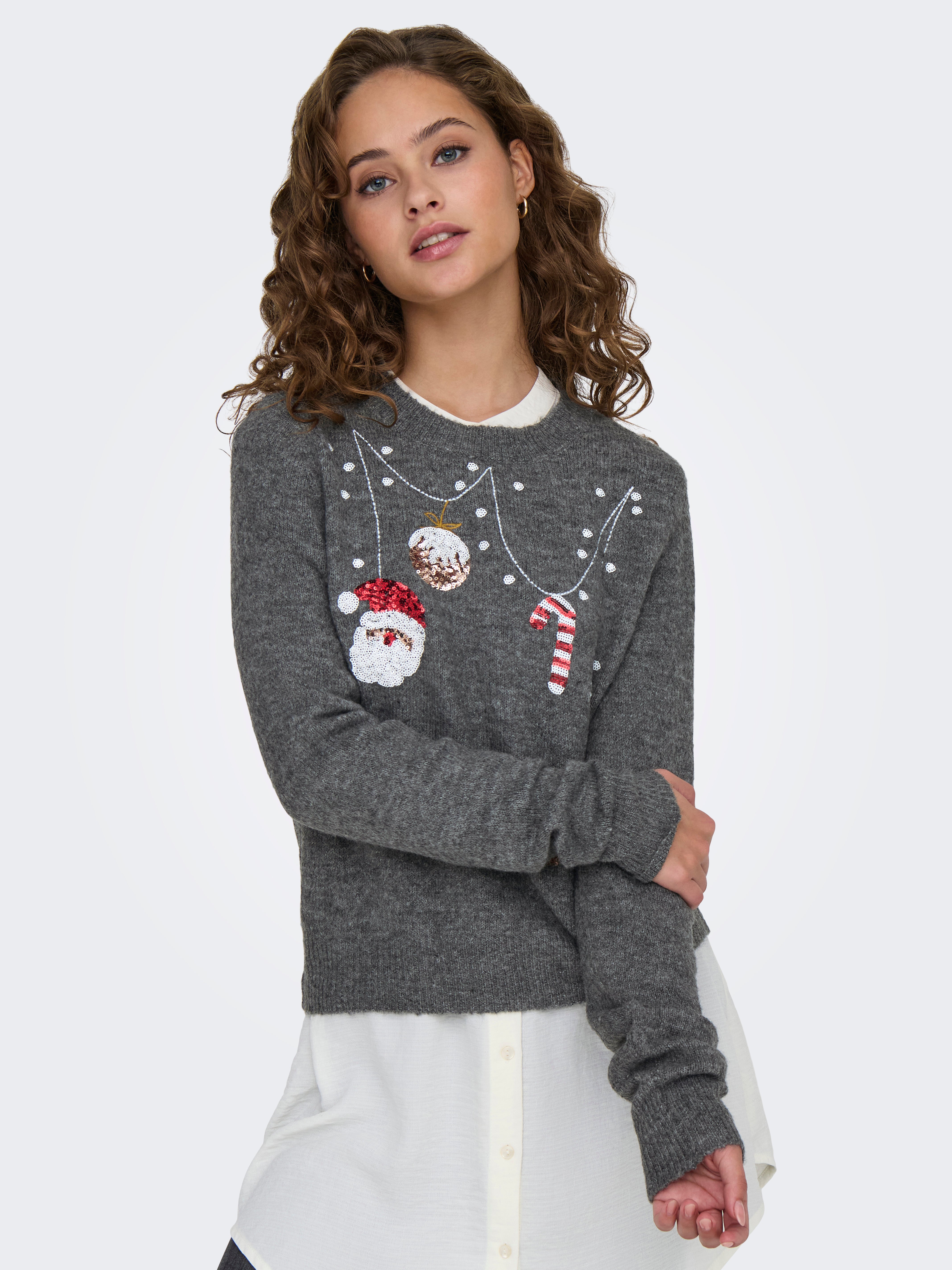 JDYTWINKLE Strickpullover Medium Grey Melange