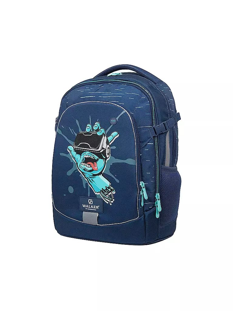 WALKER Schulrucksack Fame 2.0 Graffiti Hand dunkelblau