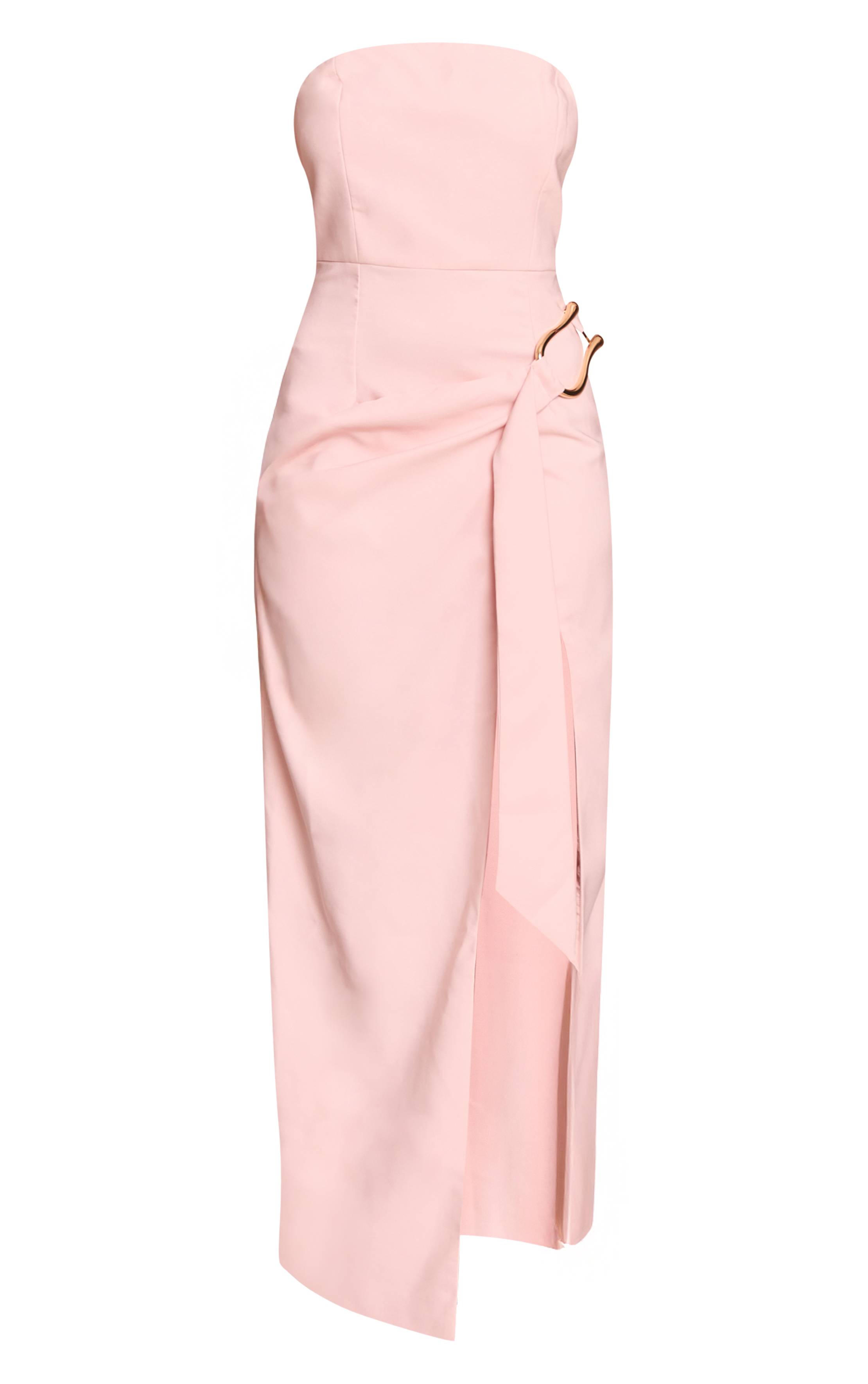 Rose Poudré Maxi Drapé Tissé Avec Détail