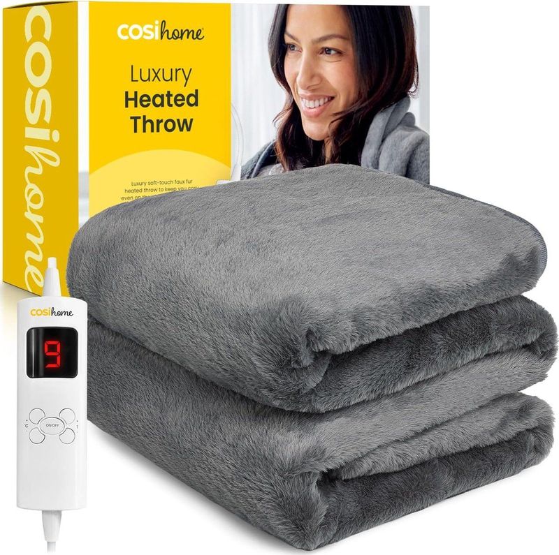 Cosi Home - Luxe Elektrische Deken - Grijs - 180 x 130 cm - 9 Warmtestanden - 9-Uurs Timer