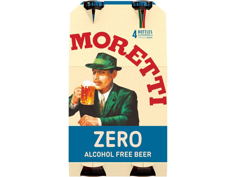 Birra Moretti Bier Zero 0.0% 4 x 0.33 l Alkoholfreies Lagerbier