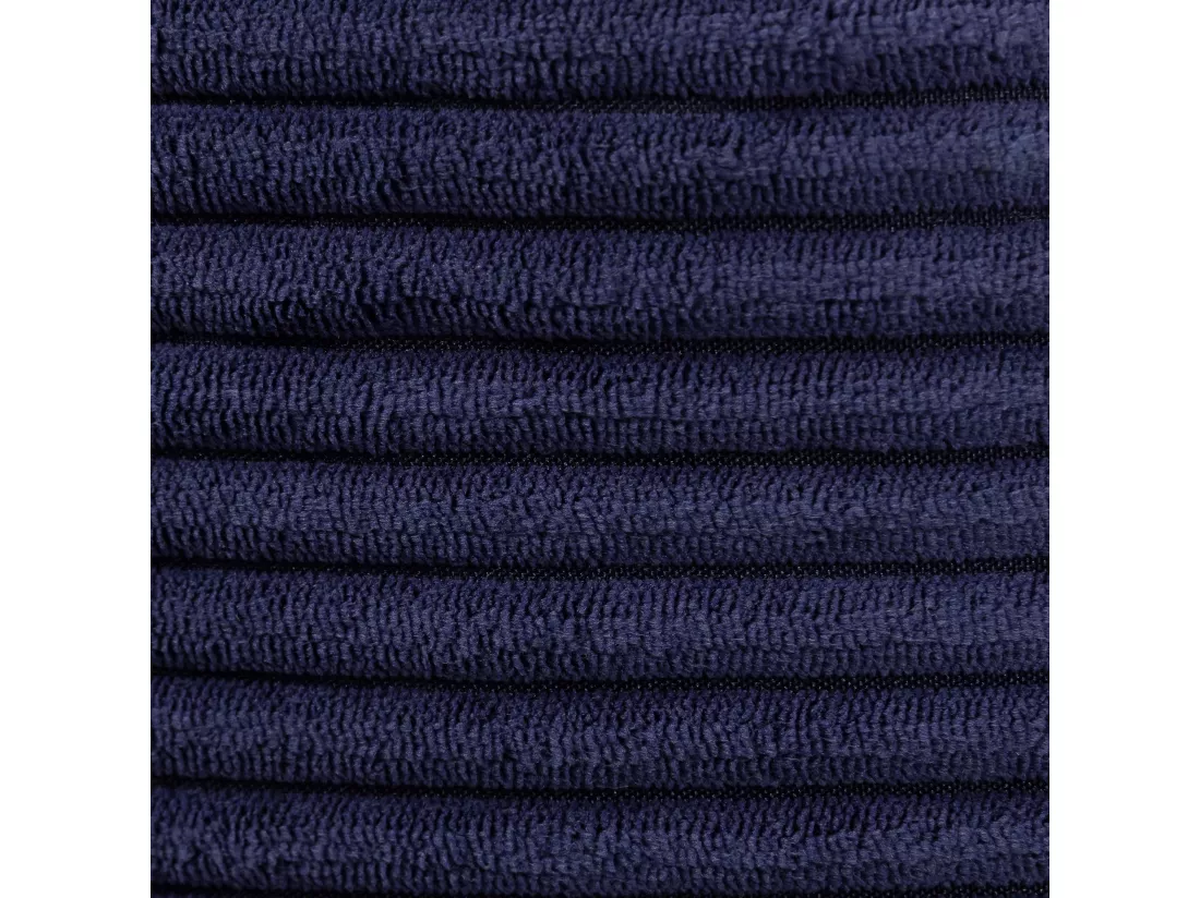 Pouf inclinable velours côtelé, bleu marine - DALTON