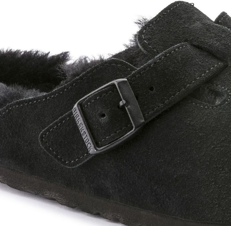 Birkenstock - Boston Shearling - Muiltjes - Zwart - Suède