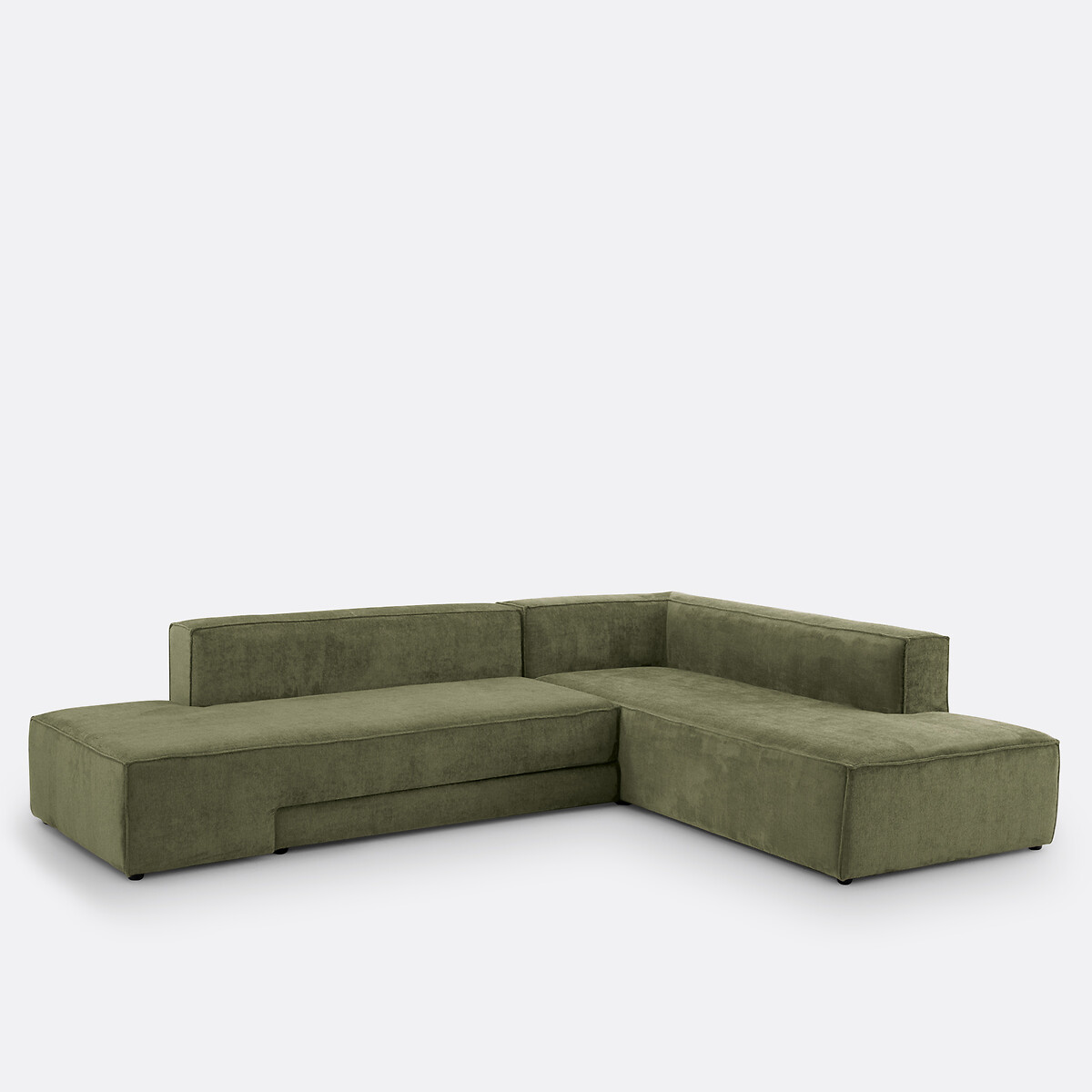 LA REDOUTE INTERIEURS<br>Sofá conversível de canto em veludo texturizado, Ginosa