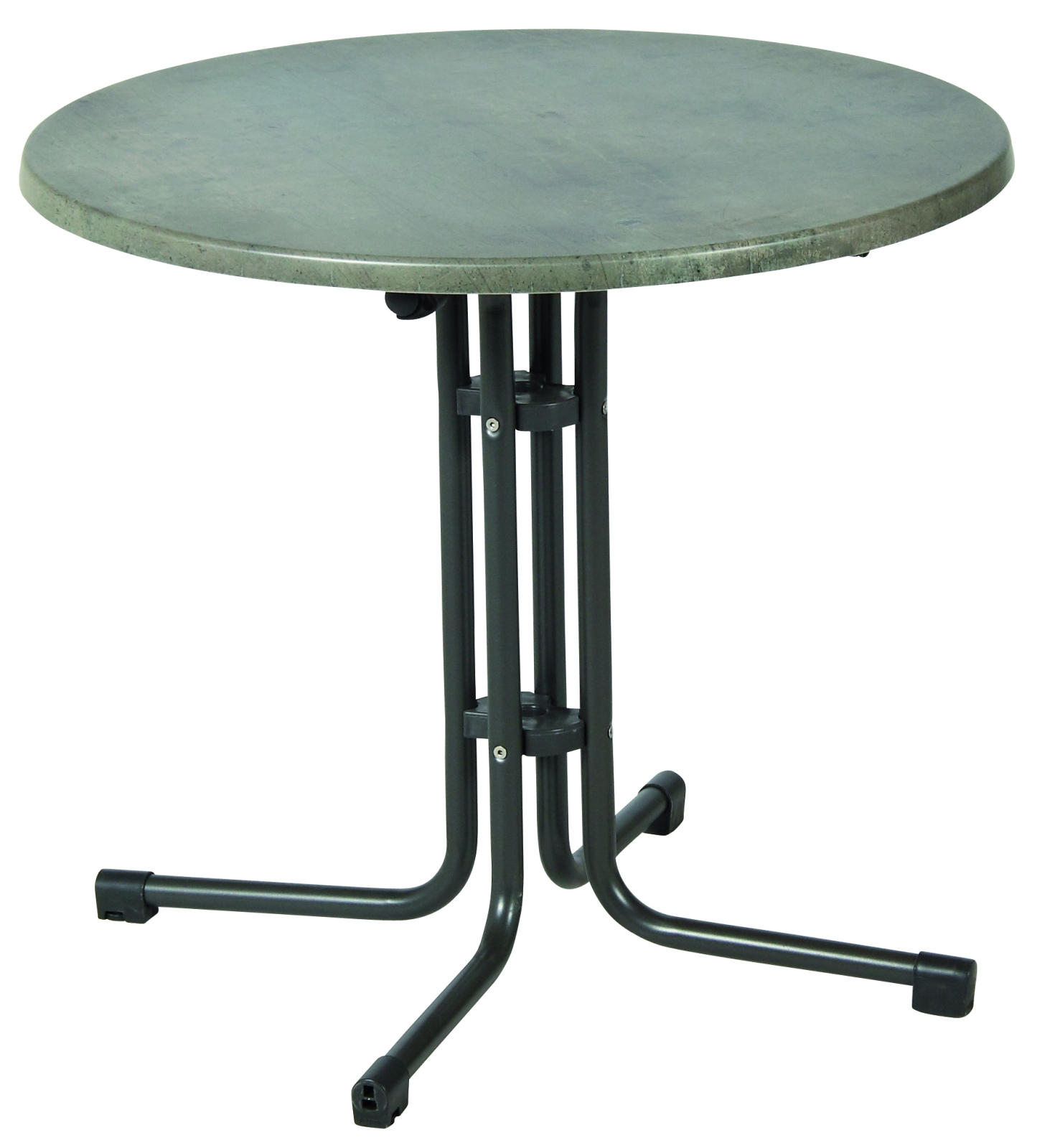 Gartentisch - anthrazit-cemento - klappbar - Ø 80 cm