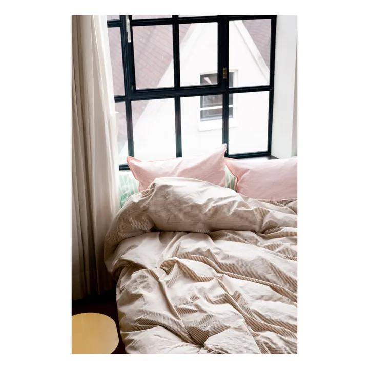 Suite 702 Taie d'oreiller Striped en Coton Bio - Set de 2 | Rose