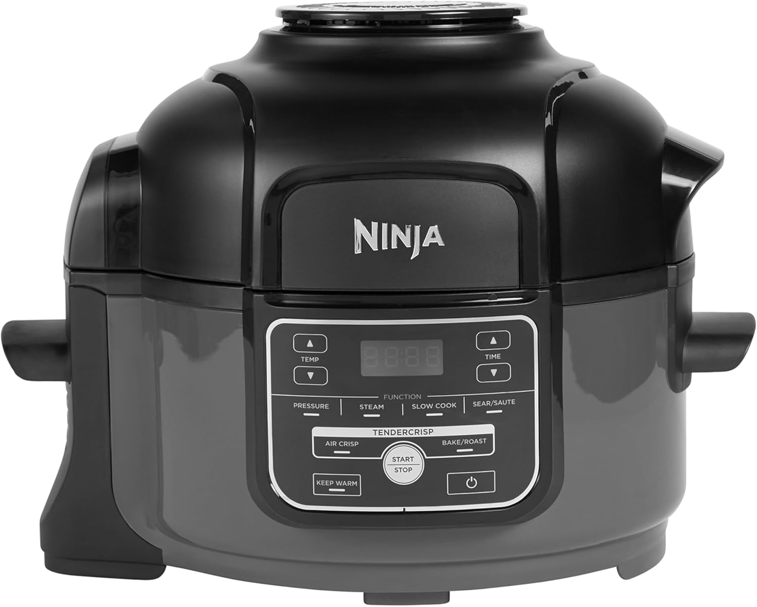 Ninja Foodi MINI Multikocher, 4,7L, 6-in-1 Multicooker, Pressure Cooker Schnellkochtopf, Airfryer Heißluftfritteuse, Slow Cooker Langsamkochen, 1460W, Grau/Schwarz OP100EU