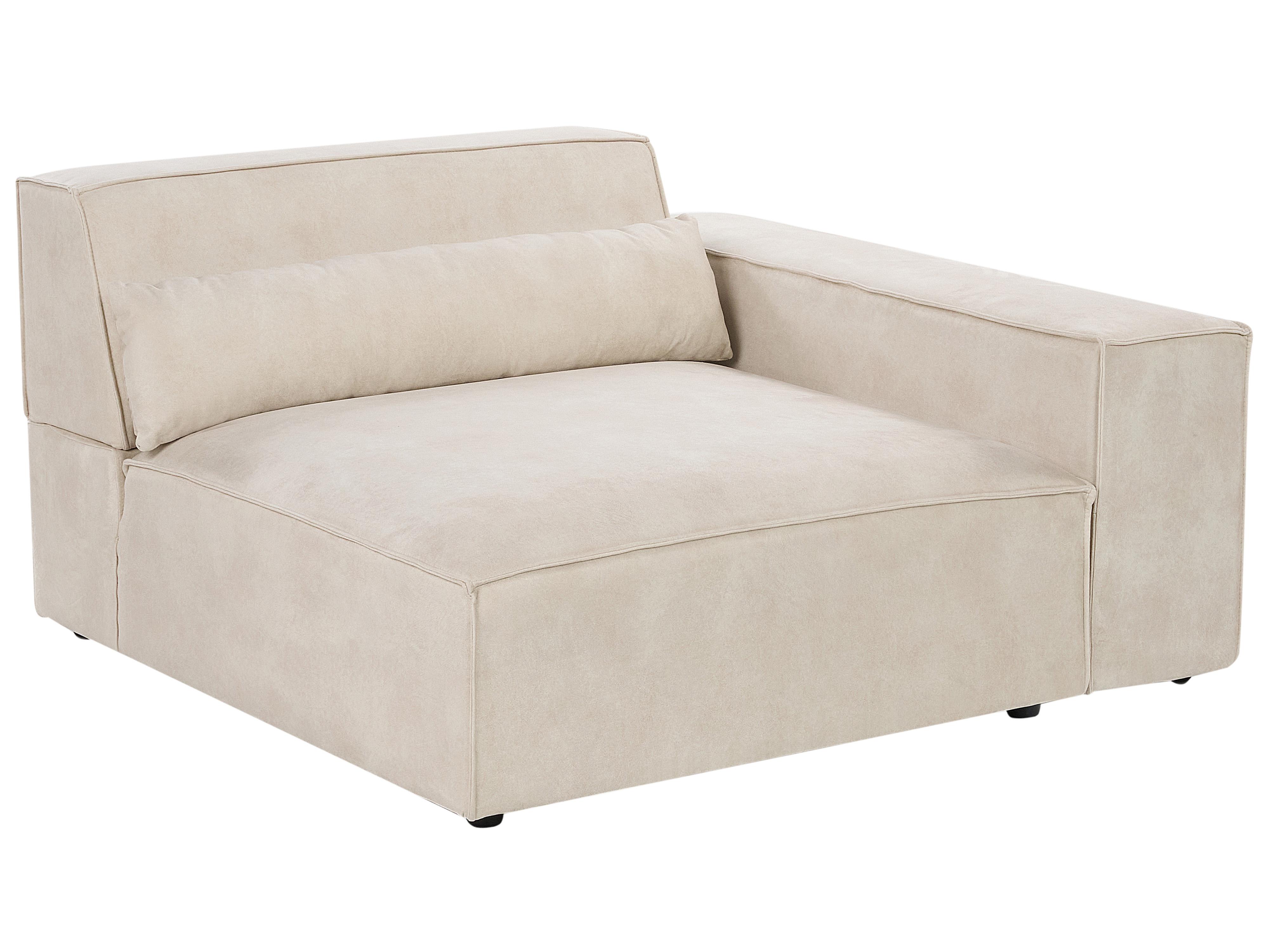 Hoekmodule HELLNAR Fluweel Lichtbeige linkszijdig
