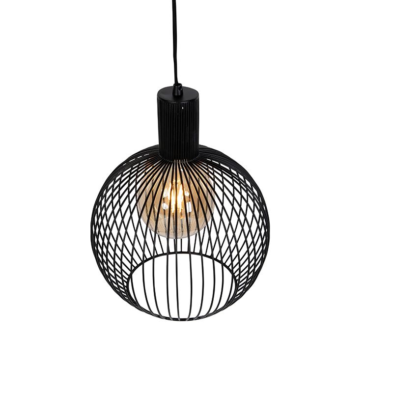 Design ronde hanglamp zwart 30 cm - Dos