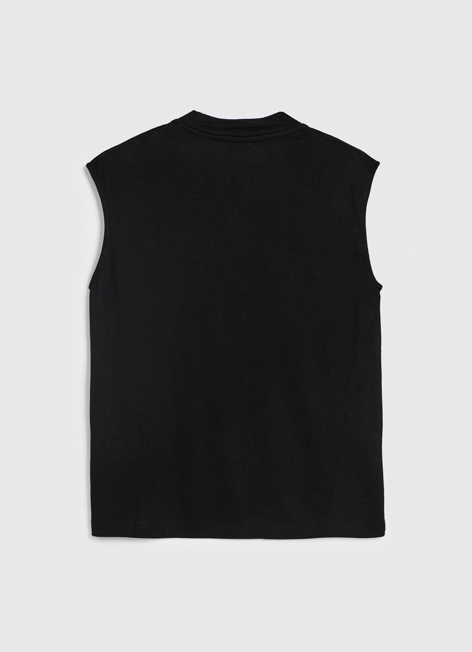 Camiseta sem mangas com logotipo - preta