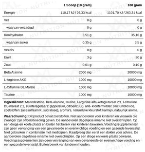 XXL Nutrition Blast! Pre Workout Caffeine Free - Fruit Punch 300GR