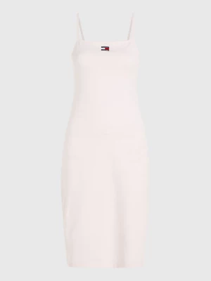 Vestido midi justo com amarração nas costas