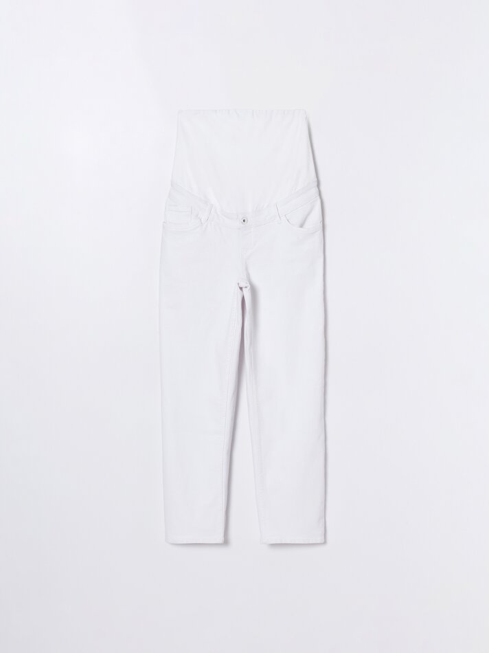 Calça jeans reta para gestantes - Natural