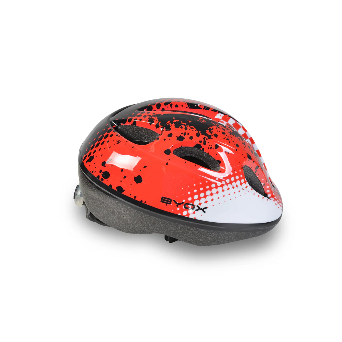 Byox Kinder Schutzhelm Y03 Größe S 48-54 cm einstellbar LED-Beleuchtung 8 Löcher rot