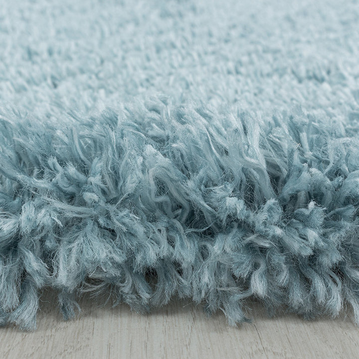 Rond hoogpolig vloerkleed - Fuzzy Lichtblauw | Stijlvol