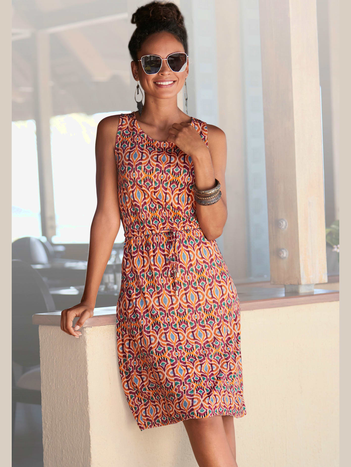 Robe en jersey encolure ronde