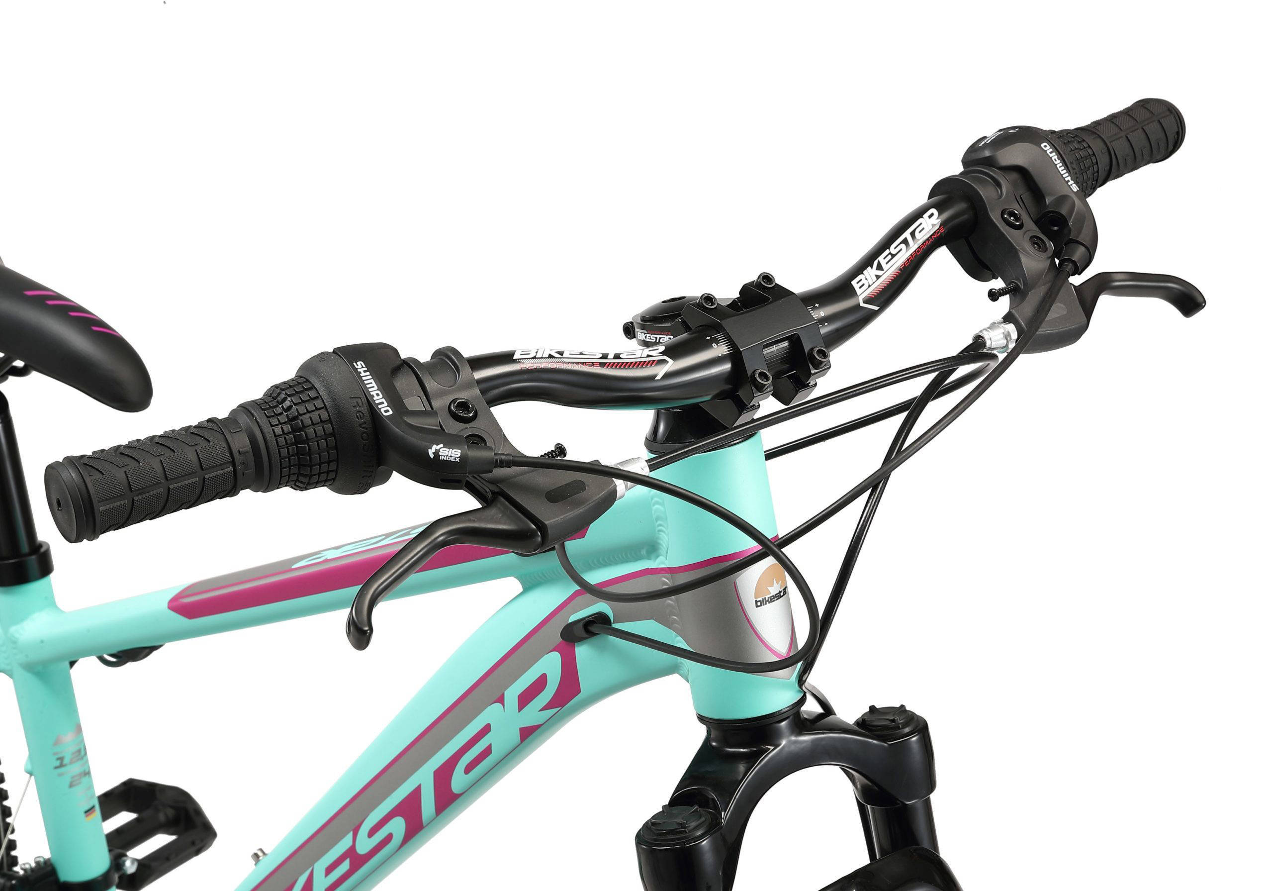 BikeStar MTB, Sport kinderfiets 24 inch mint /roze, 21 speed