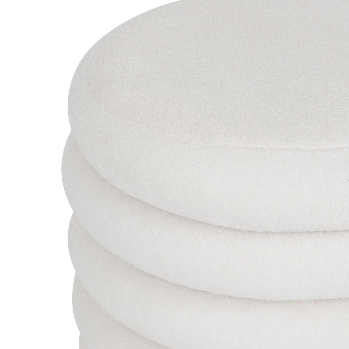 POUF COFFRE BOUCLETTE GIULIA BLANC