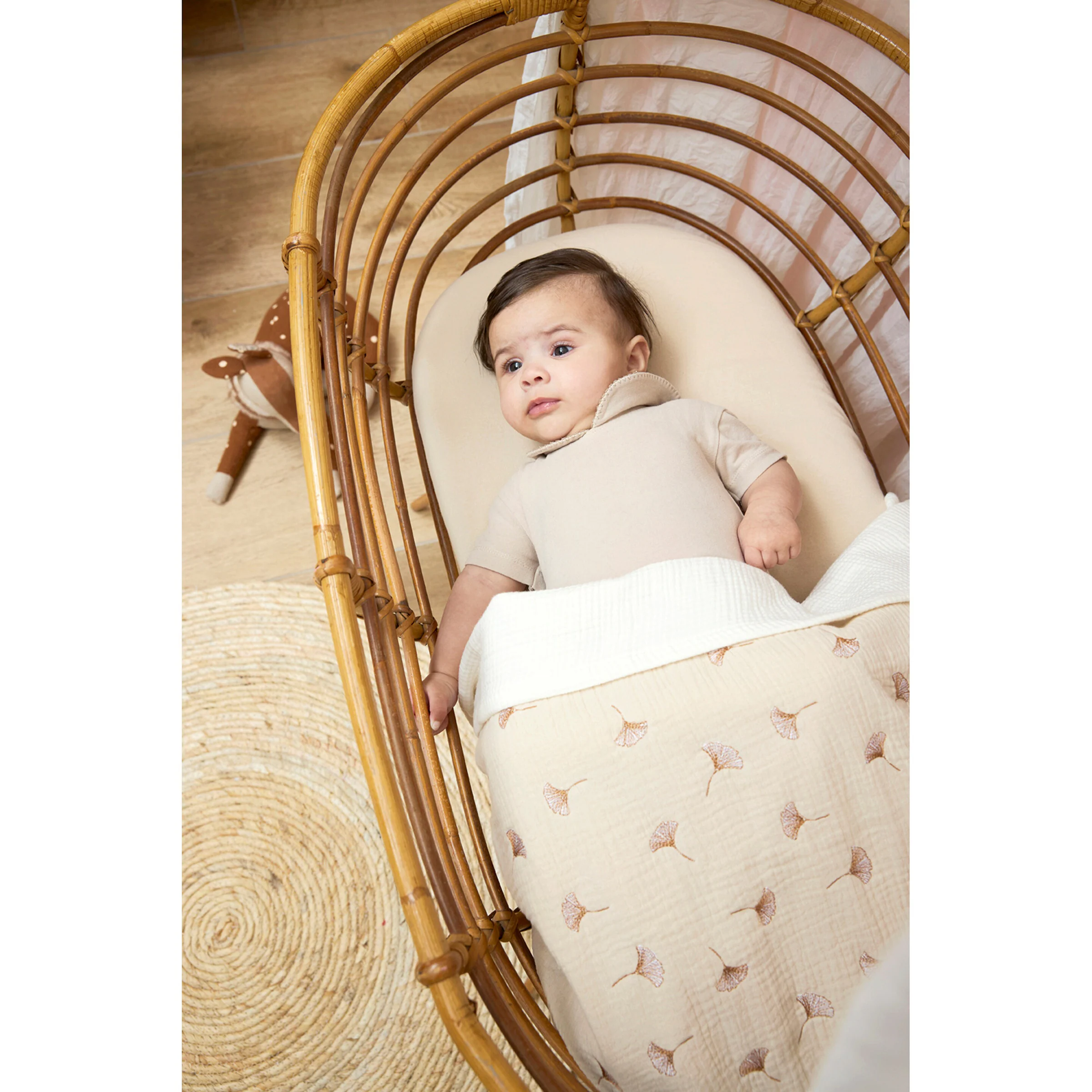 Meyco Baby Jersey-Spannbetttuch 50x90 cm soft sand