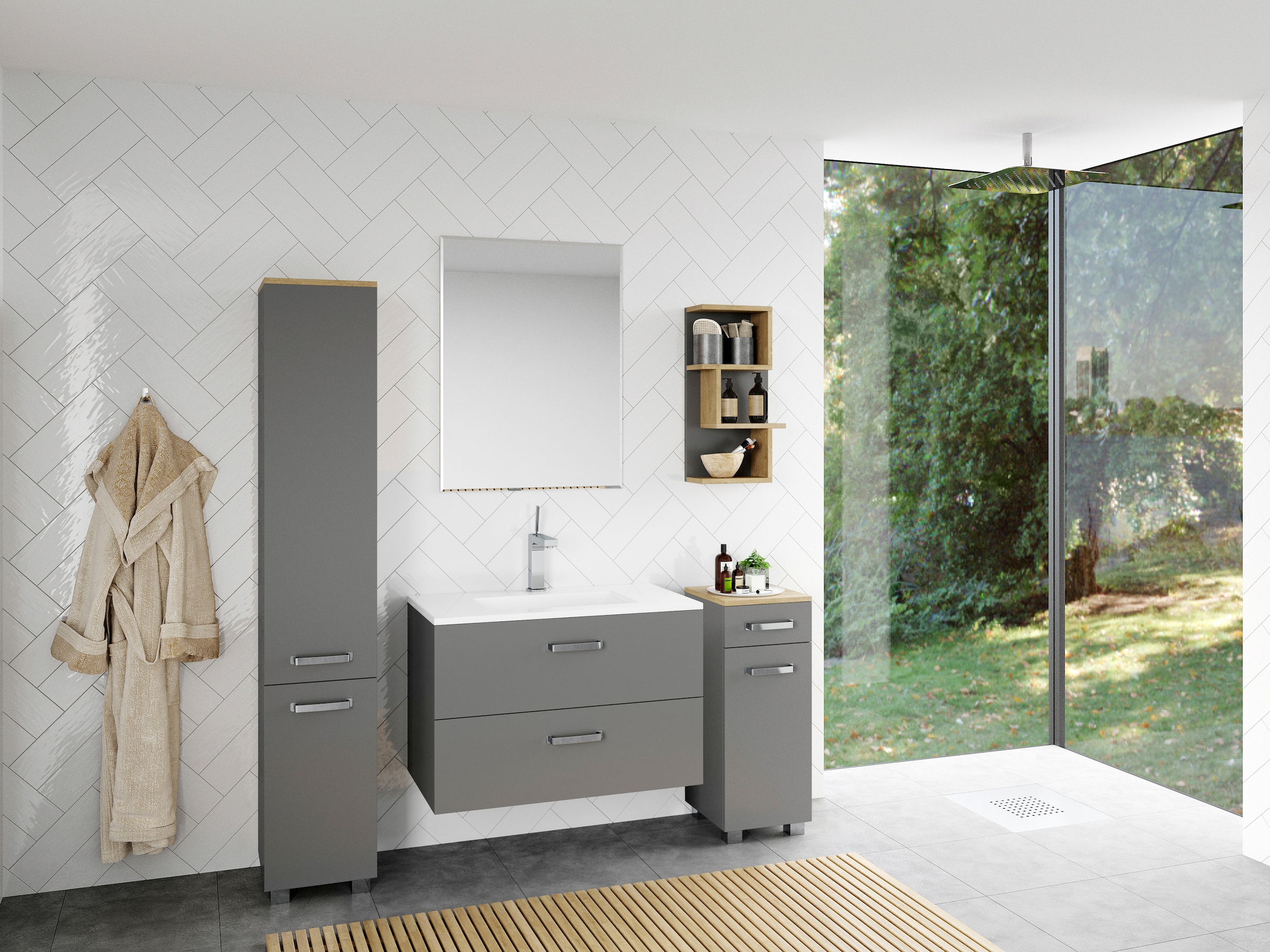 welltime Midischrank »Cosmo« BxTxH: ca. 30x32,5x76,5 cm, 2 Fächer, Türanschlag wechselbar