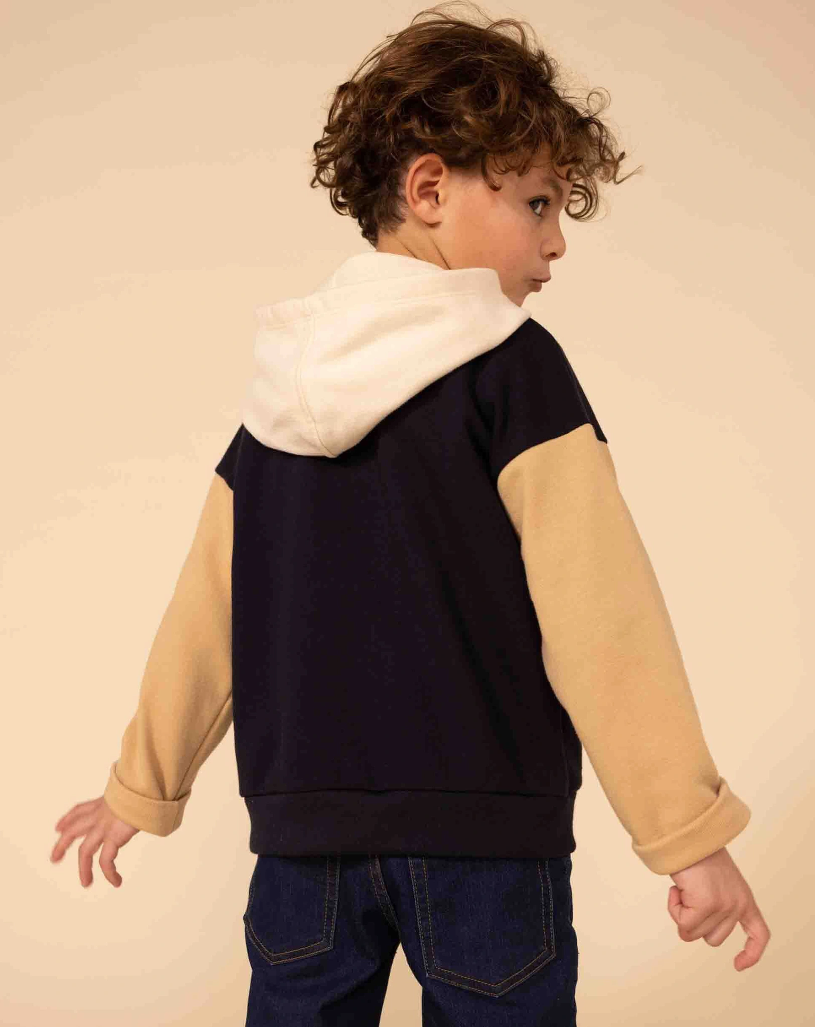 Kapuzenpullover LIVIO in schwarz/braun