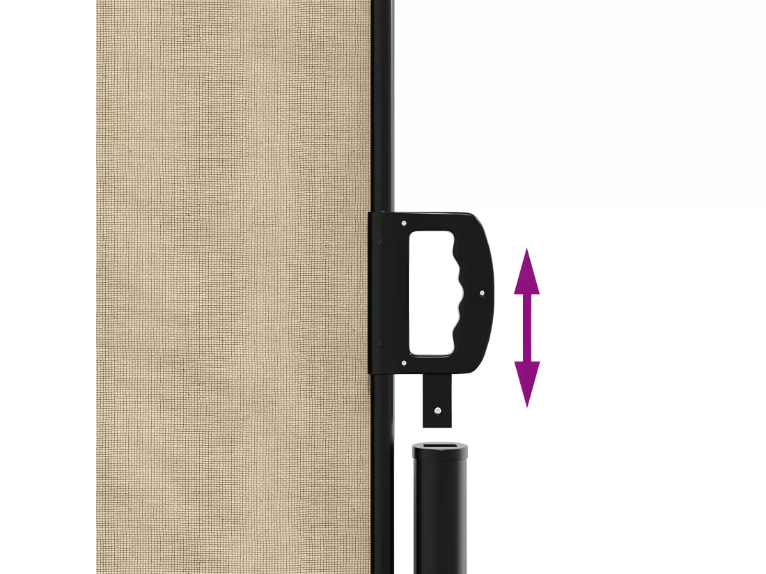Auvent latéral rétractable beige 100x600 cm