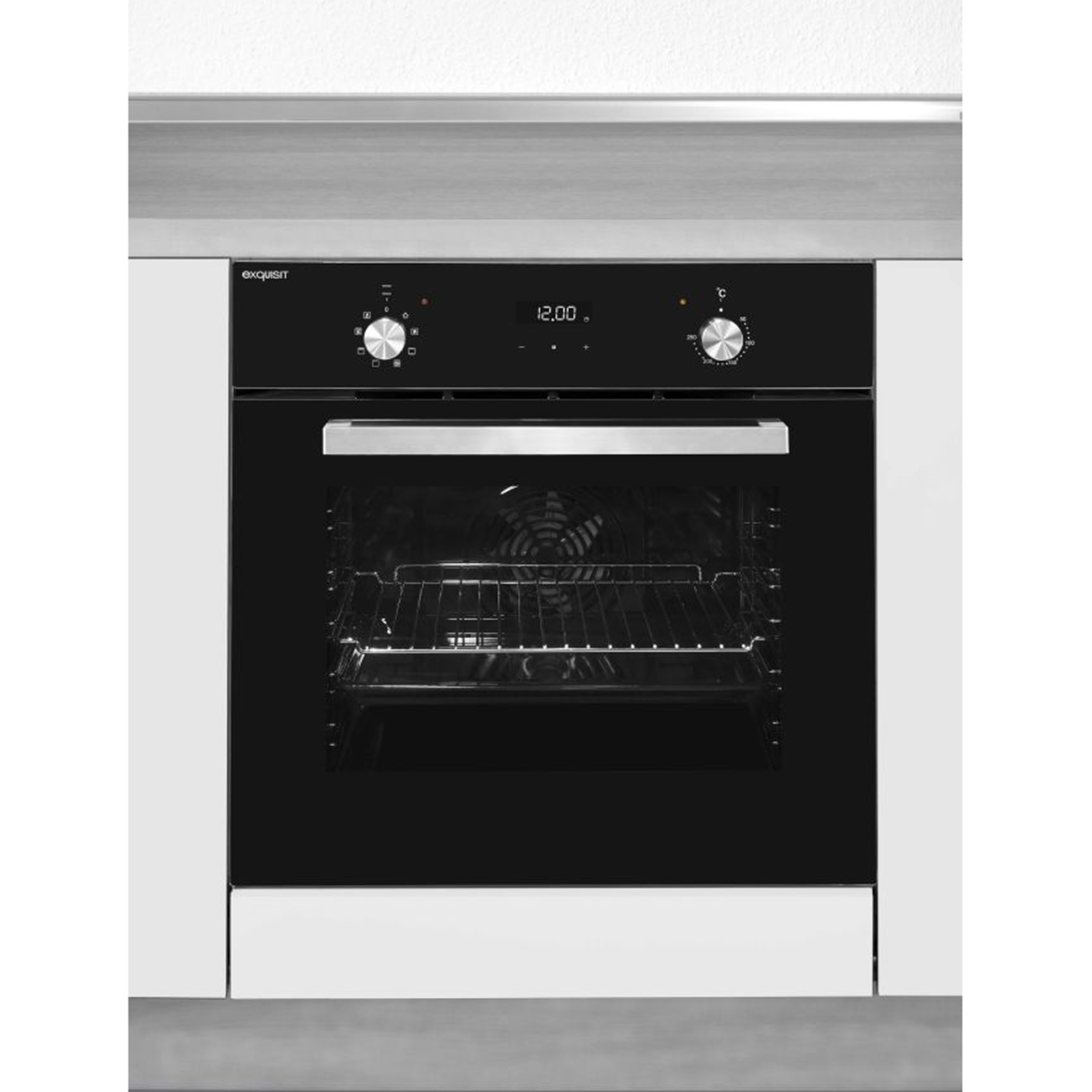 EXQUISIT Einbau-Backofen EBE 657-2H - schwarz - A