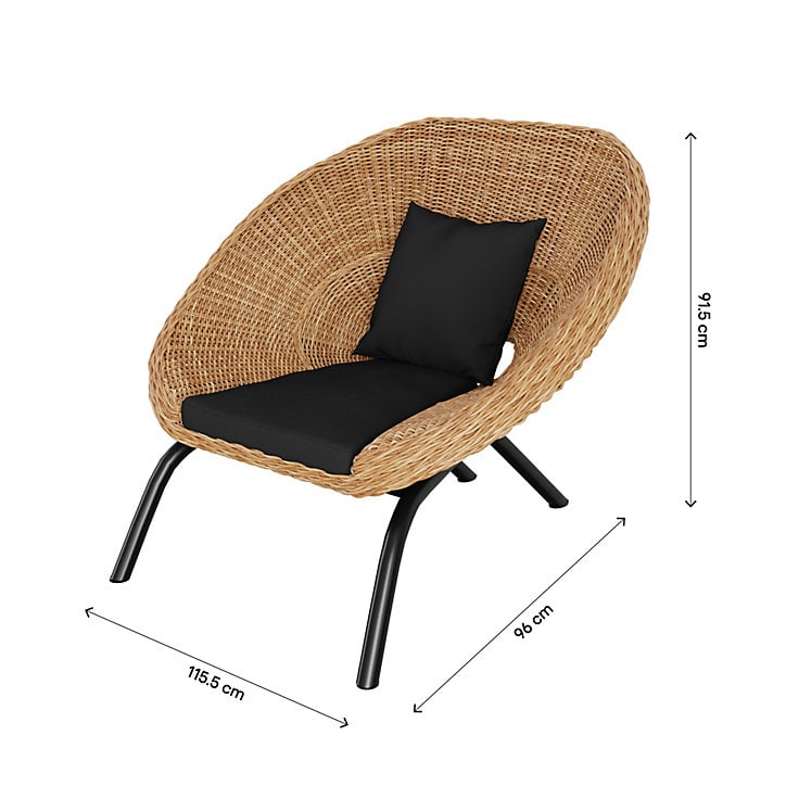2 fauteuils GoodHome Loa effet rotin