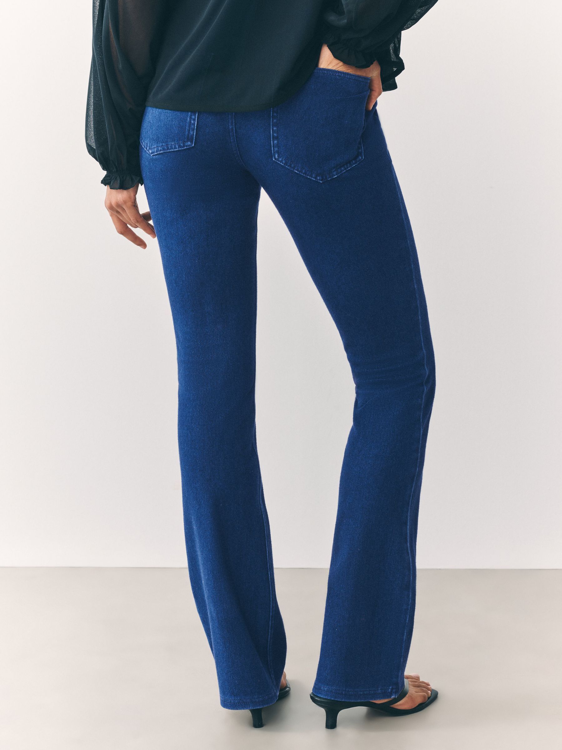 Donkerblauw - Check Jersey Bootcut Leggings