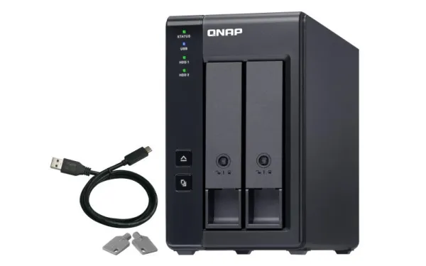 QNAP TR-002 - Harddisk-array - 2 bays (SATA-600) - USB 3.1 Gen 2 (ekstern)