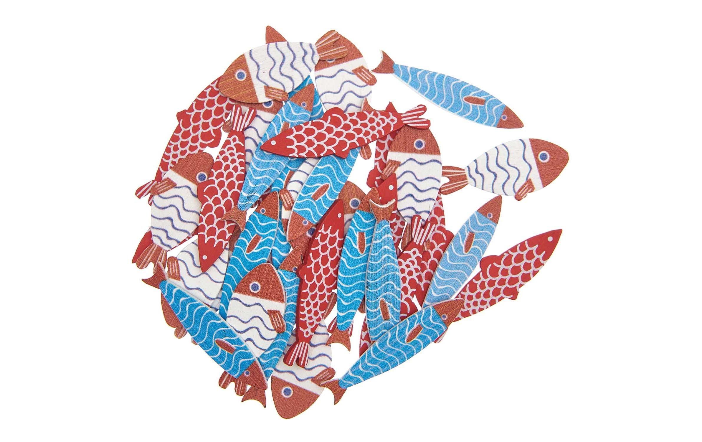 Streudeko Fische 36 Stück, Blau/Rot/WeissKreativ mit Rico Design