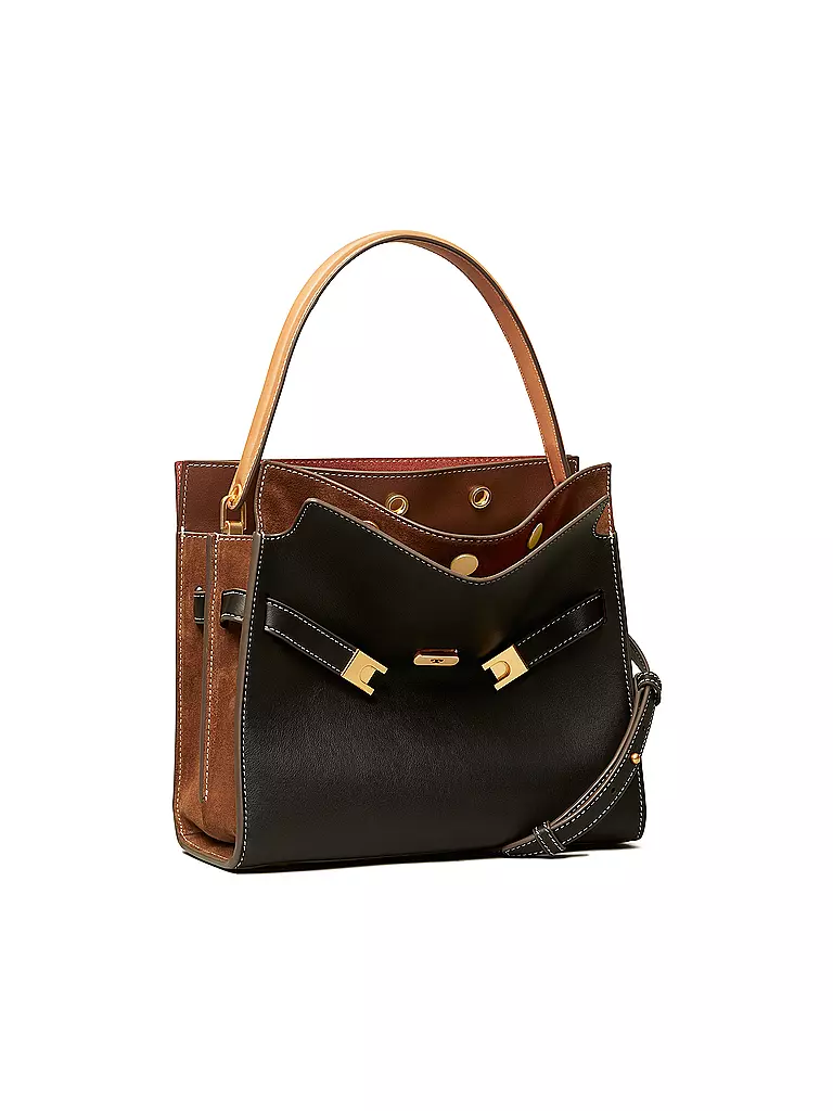 TORY BURCH Ledertasche - Double Bag Small  schwarz