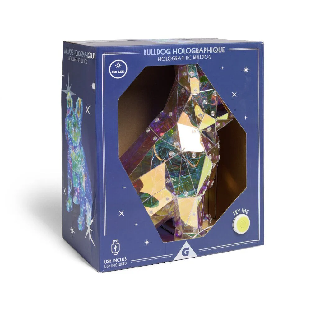 Bouledogue holographique lumineux 150LED
