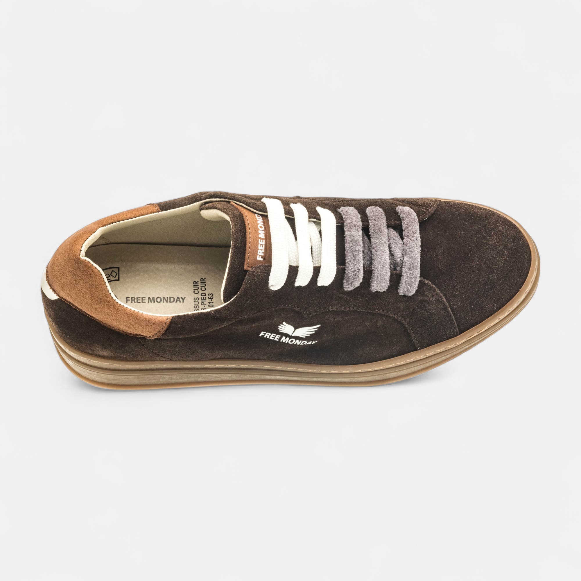 Baskets basses Femme en cuir marron