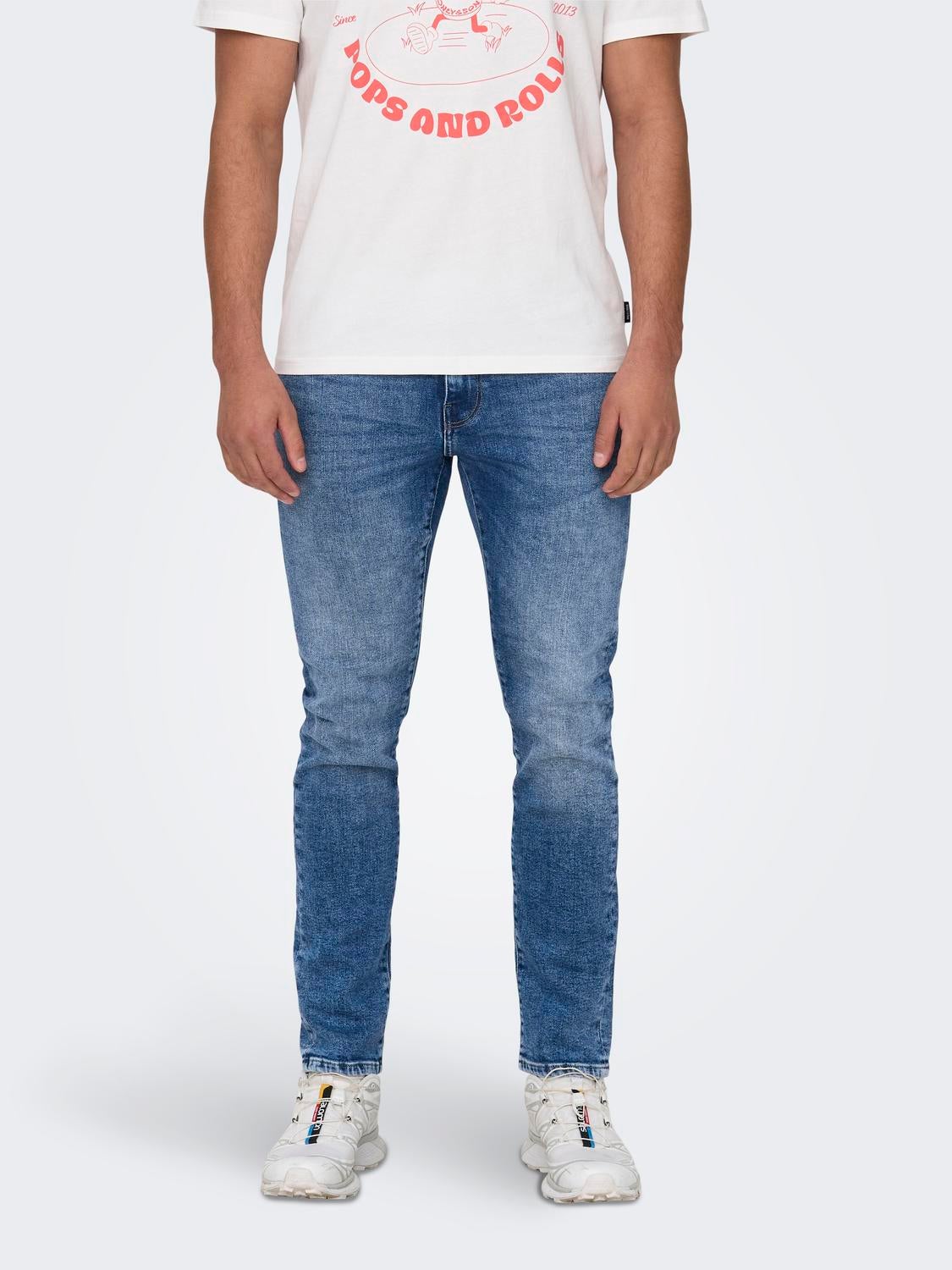 ONSWEFT Mittlere Taille Normal geschnitten Jeans Medium Blue Denim