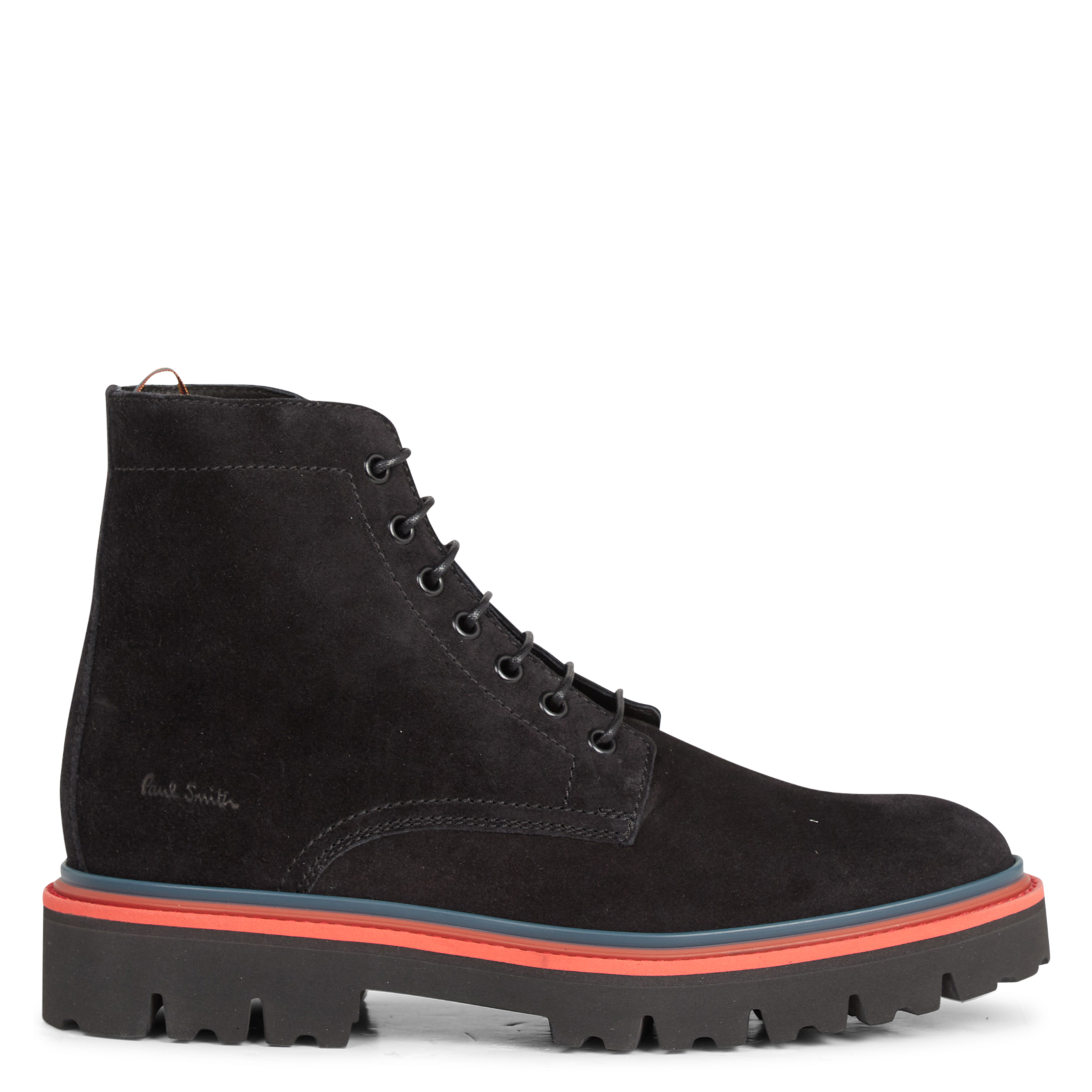 Bottines à lacets en cuir velours| Noir