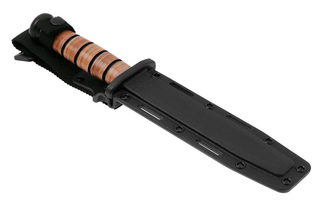KA-BAR U.S. Army Knife 5019 deels gekarteld, FRN foedraal, survivalmes