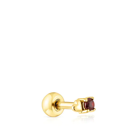 Piercing de aço IP dourado coração e granate New Motif